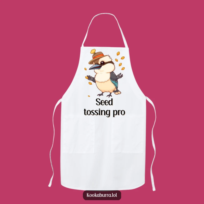 Chef's Funny Kookaburra Hat Juggling Seeds Apron: Cook Up Some Laughs