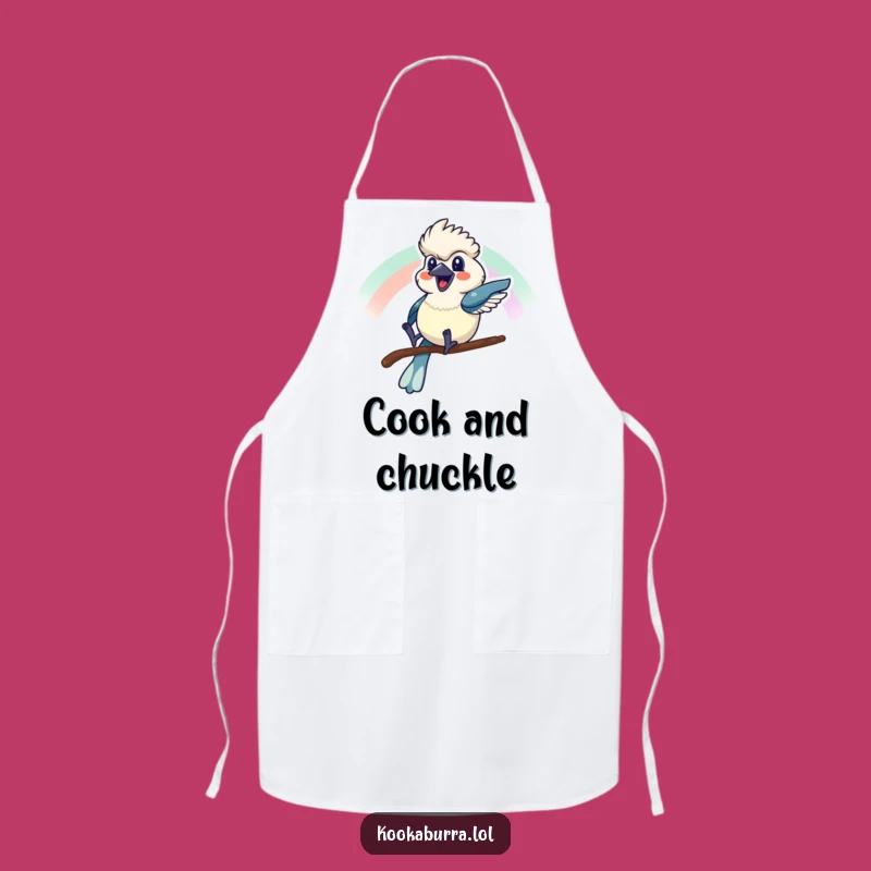 Funny Kookaburra Rainbow Slide Apron - Cook with Cheer Gift!