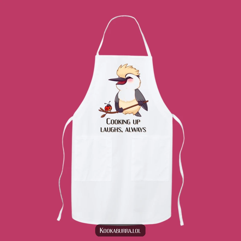 Funny Kookaburra & Ladybug Laugh Apron: Cook with Hilarious Companionship