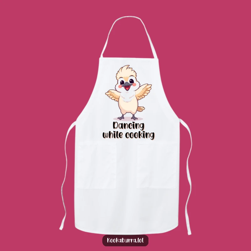Funny Kookaburra Dance Apron: Happy Bird Kitchen Wear, Humorous Chef Accessory, Perfect Funny Gift