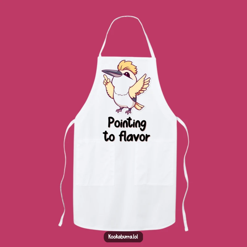Funny Kawaii Kookaburra Pointing Apron: Cook with Cute Encouragement