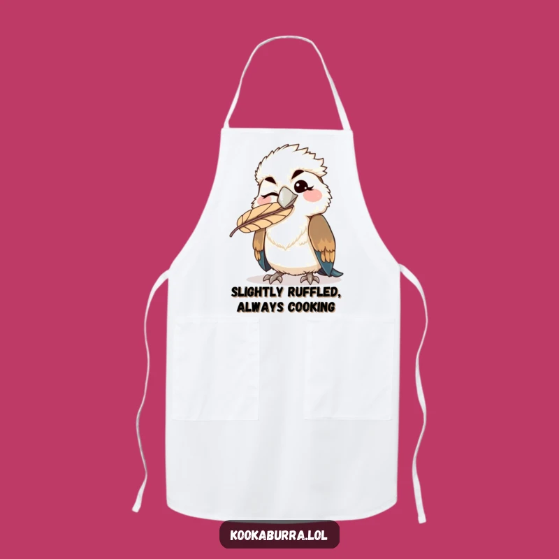 Funny Kookaburra Apron - Winking Kawaii Chef Bird - Hilarious Kitchen Gift