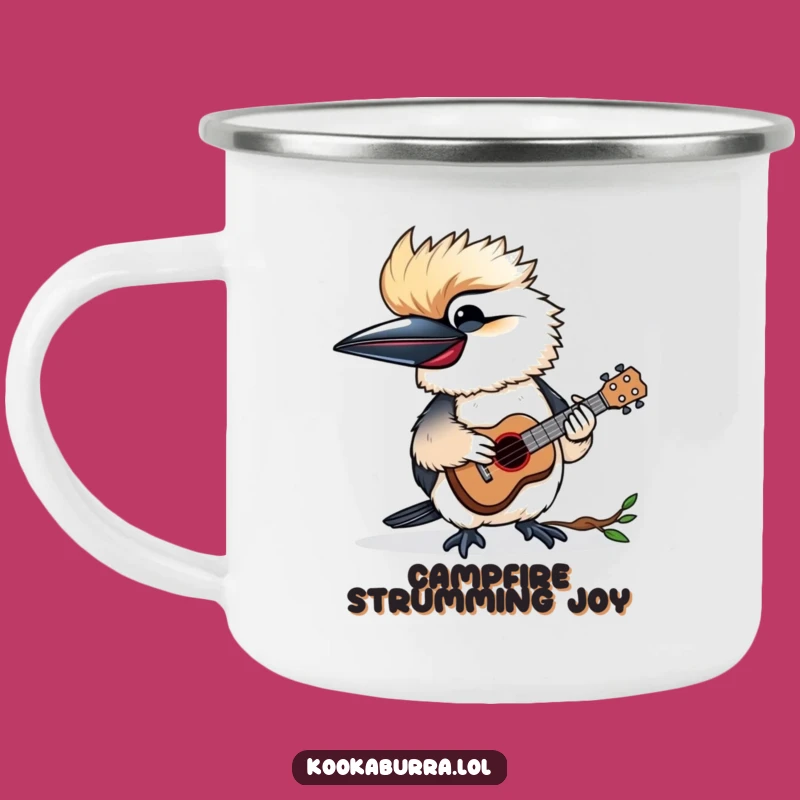 Funny Kookaburra Ukulele Camping Mug - Campfire Serenade Gift!