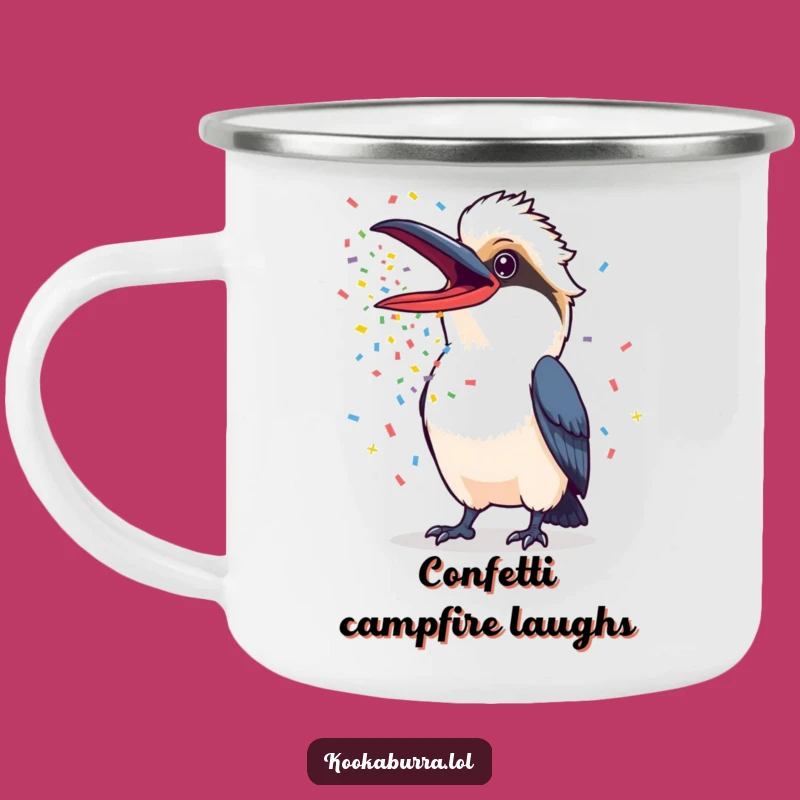 Funny Kookaburra Camping Mug: Confetti Outdoor Fun