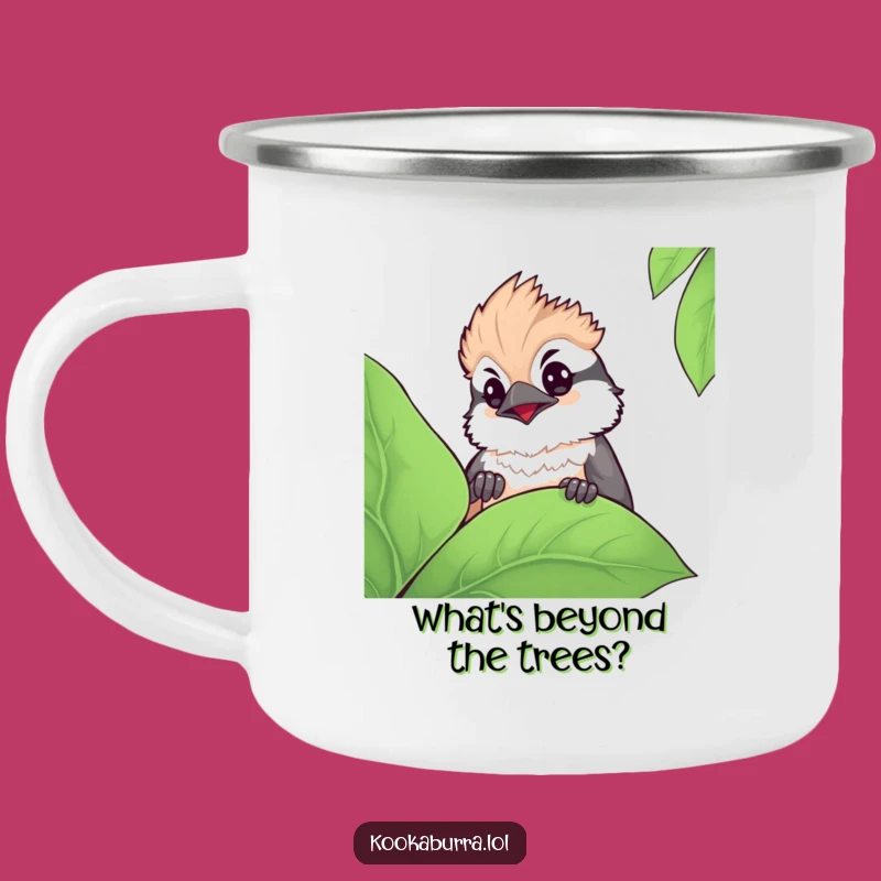 Funny Kawaii Kookaburra Camp Mug - Cute Curious Bird Cup for Outdoor Adventures