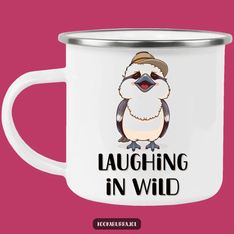 Funny Kookaburra Camp Mug - Laughing Bird Hat Outdoor Gift