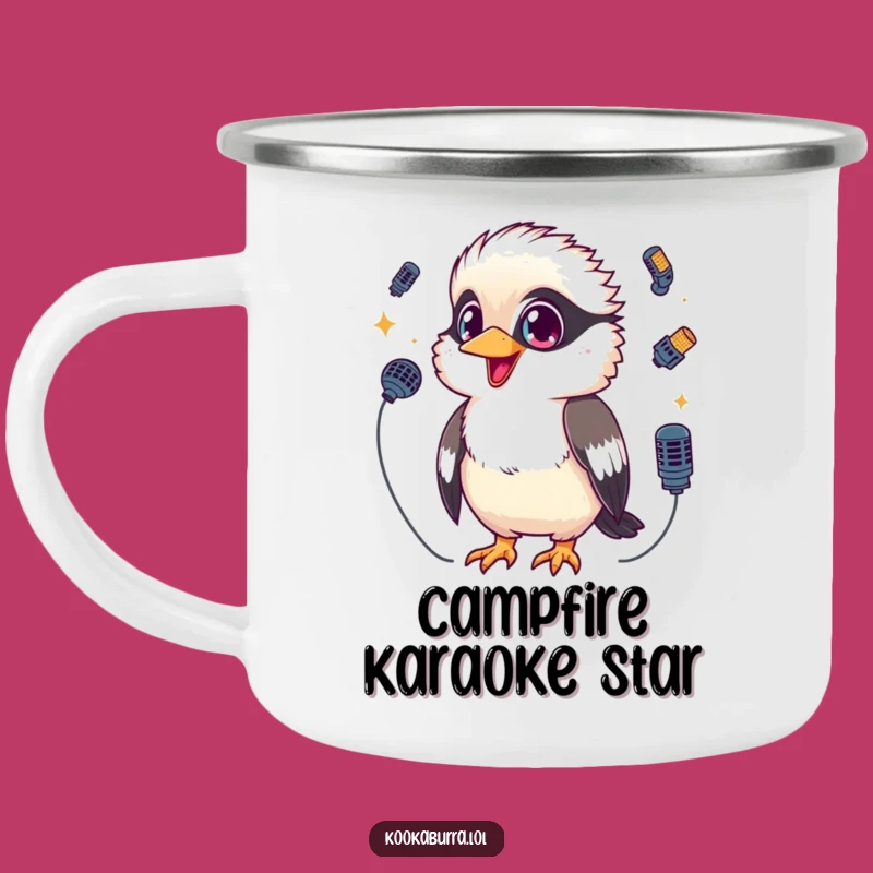 Funny Kookaburra Camping Mug: Kawaii Mic Juggling Outdoor