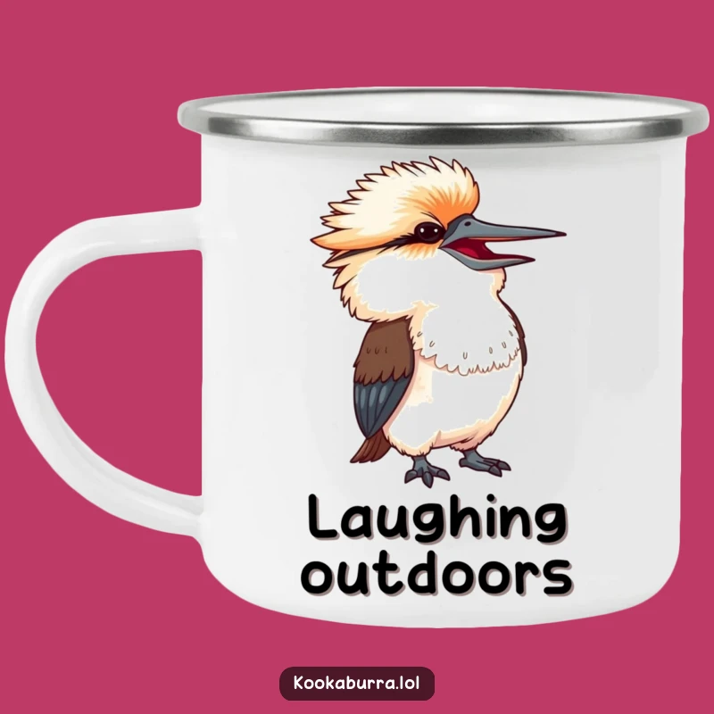 Funny Laughing Kookaburra Camping Mug - Companion for Humorous Adventures