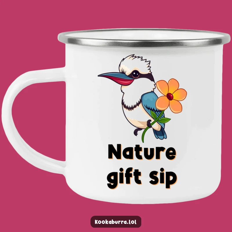 Funny Kookaburra Flower Gift Camping Mug: Share Smiles on Outdoor Adventures