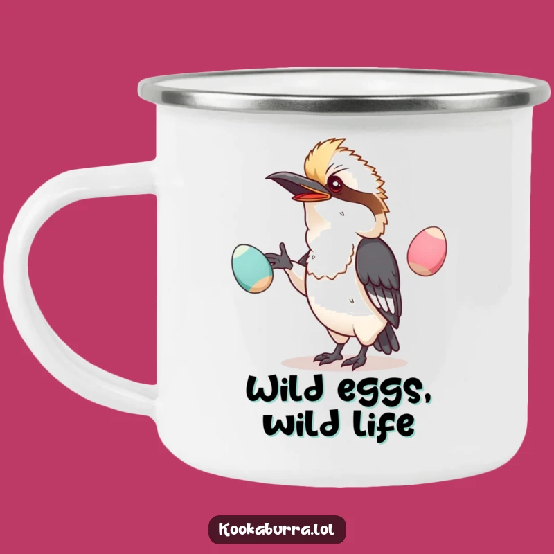 Funny Kawaii Kookaburra Camping Mug: Juggling Fun for Outdoor Adventures