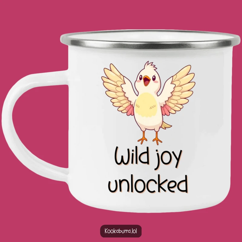Funny Bird Camping Mug: Glee Wings Wide Open Cup, Outdoor Joy Gift