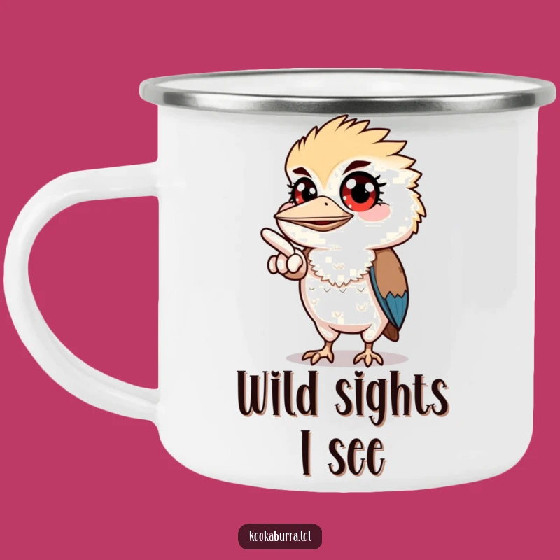 Funny Kookaburra Camp Mug - Pointing Bird Outdoor Gift