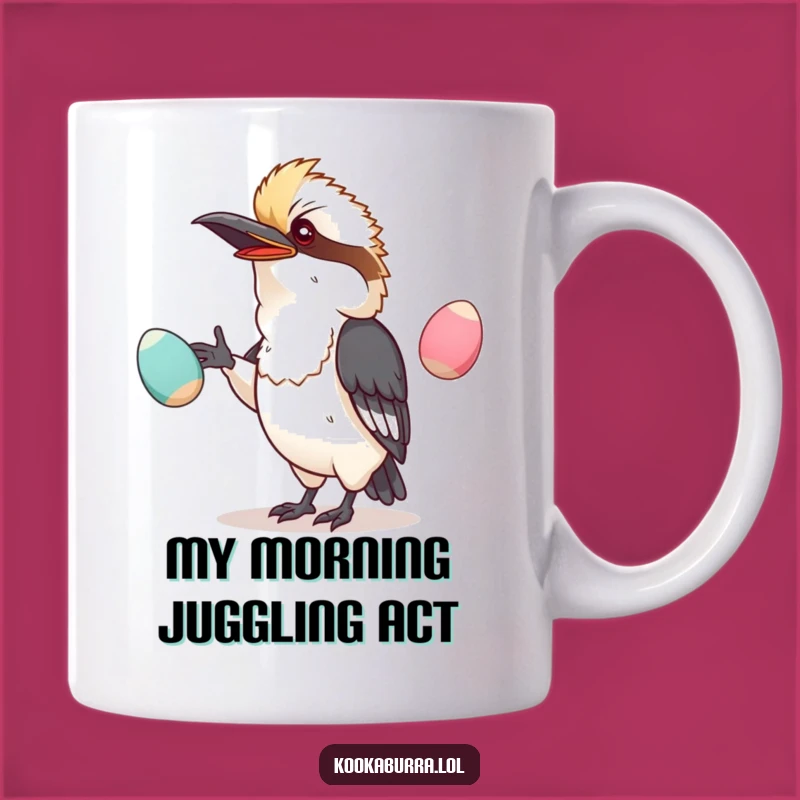 Funny Kawaii Kookaburra Juggling Mug: A Hilarious Balancing Act for a Perfect Gift