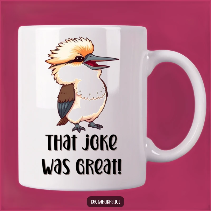 Funny Laughing Kookaburra Mug - Exaggerated Amusement Gift for Guffaws
