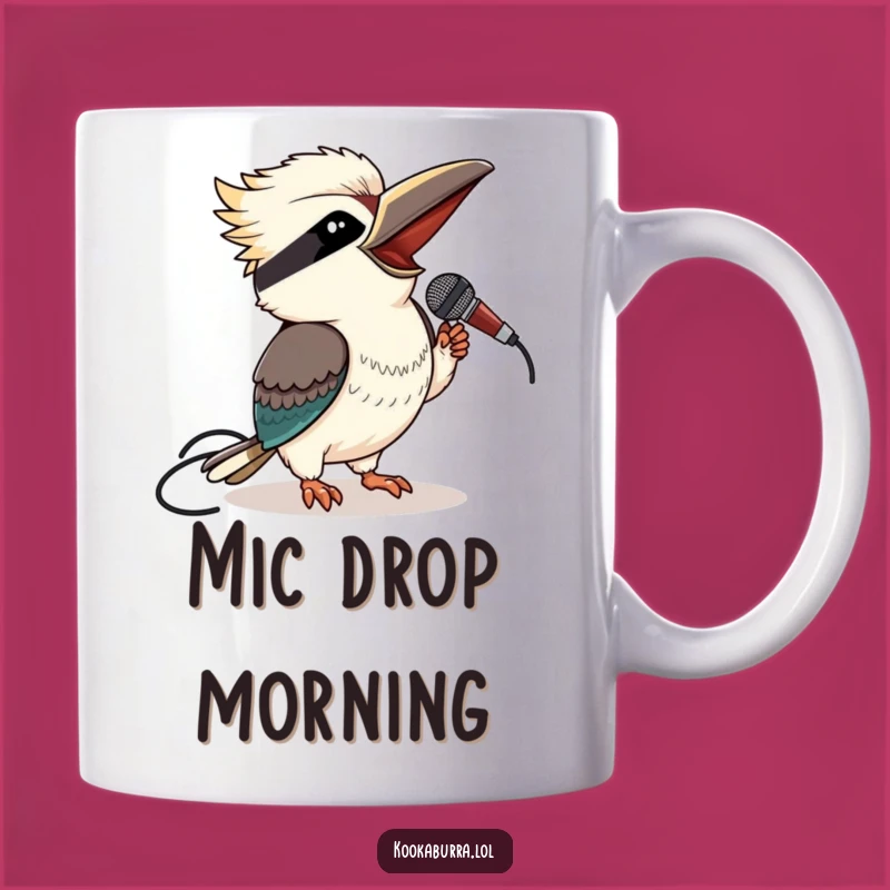Funny Kookaburra Microphone Mug: Sing Your Heart Out with Laughter