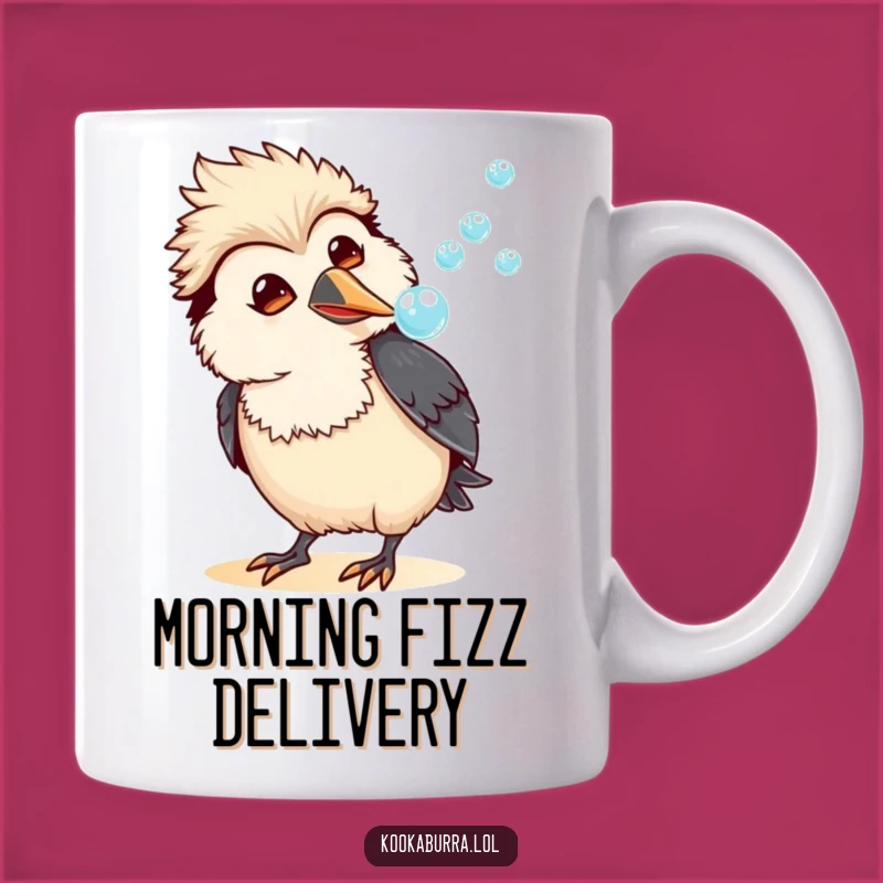 Funny Kookaburra Bubble Mug: Amused Bird Blowing Fun, Perfect Humorous Gift for Joyful Souls