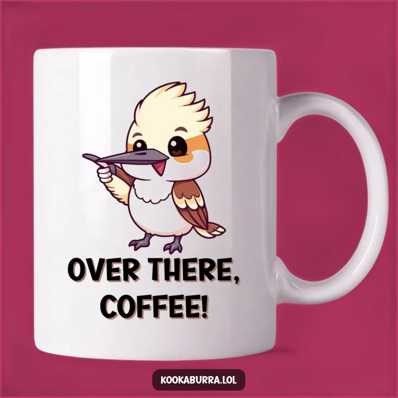 Funny Pointing Kookaburra Mug - Exciting & Humorous Gift for Guides