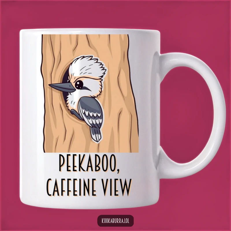 Funny Kookaburra Peeking Mug: Hilarious Wildlife Surprise Gift for Bird Lovers