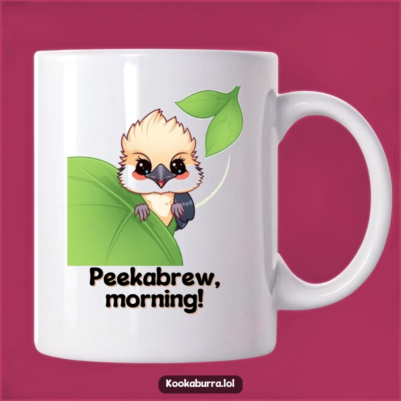 Funny Kawaii Kookaburra Peek Mug: A Secret Smile for a Hilarious Bird Lover's Gift