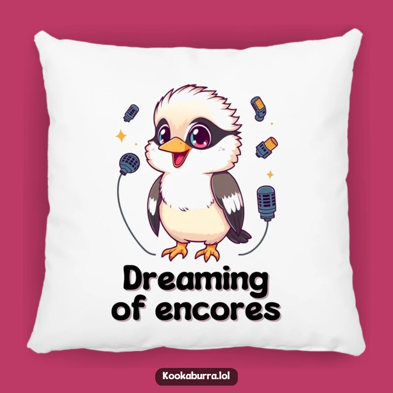 Funny Kookaburra Pillow: Kawaii Mic Juggling Comfort Gift