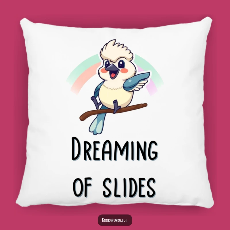 Funny Kookaburra Rainbow Slide Pillow - Cozy & Cheerful Decor Gift!