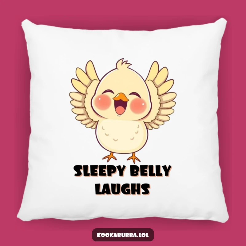 Funny Bird Pillow: Chubby Laugh Wings Out Cushion, Cozy Joyful Gift