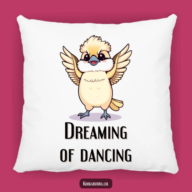 Funny Kawaii Kookaburra Pillow: Cozy Up With This Dancing Bird's Joyful Spirit