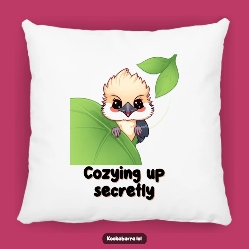 Funny Kawaii Kookaburra Pillow: Cozy Up With This Playful Bird's Hidden Smile