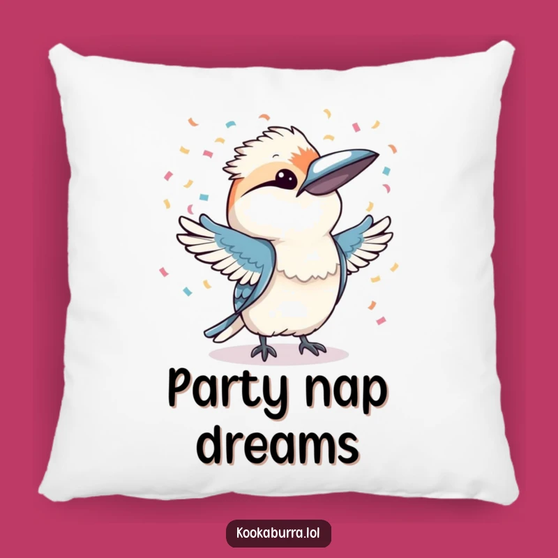 Funny Kookaburra Confetti Pillow: Cuddle Up with Celebration