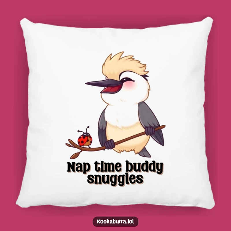 Funny Kookaburra & Ladybug Laugh Pillow: Cuddle Up with Hilarious Friends