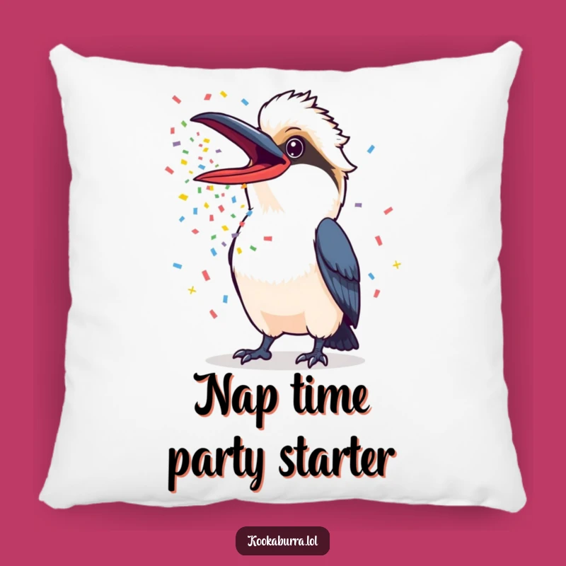 Funny Kookaburra Pillow: Confetti Celebration Comfort Gift