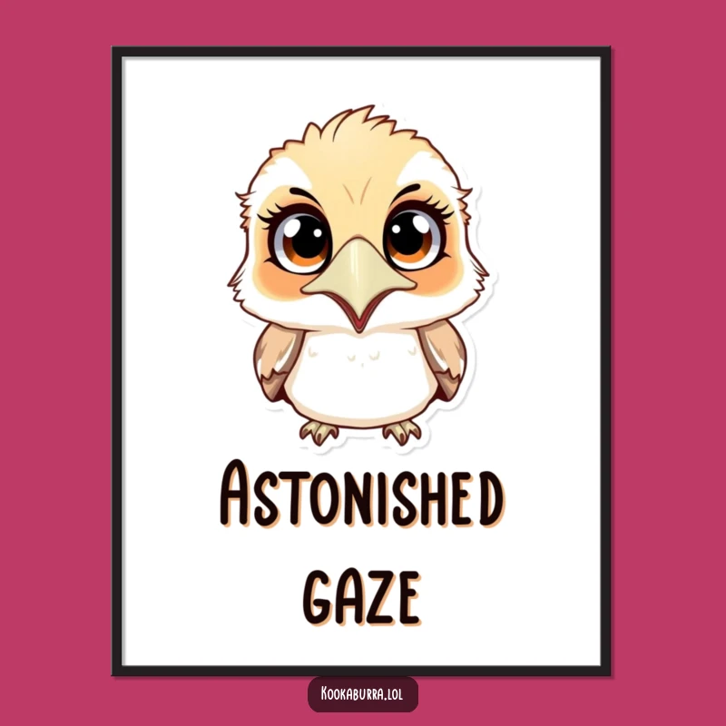 Funny Surprised Kookaburra Digital Art: Instant Laughs for Your Walls Gift