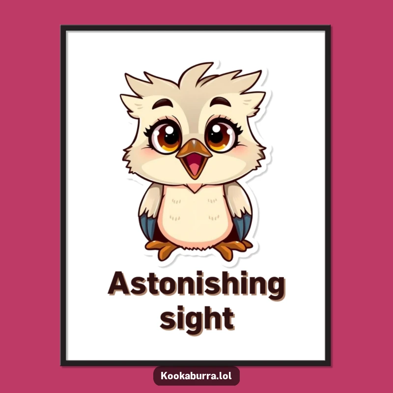 Funny Kookaburra Surprised Digital Art - Instant Download Shocked Bird Decor