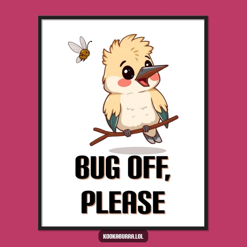 Funny Surprised Kookaburra Digital Art - Printable Art for Humorous Walls