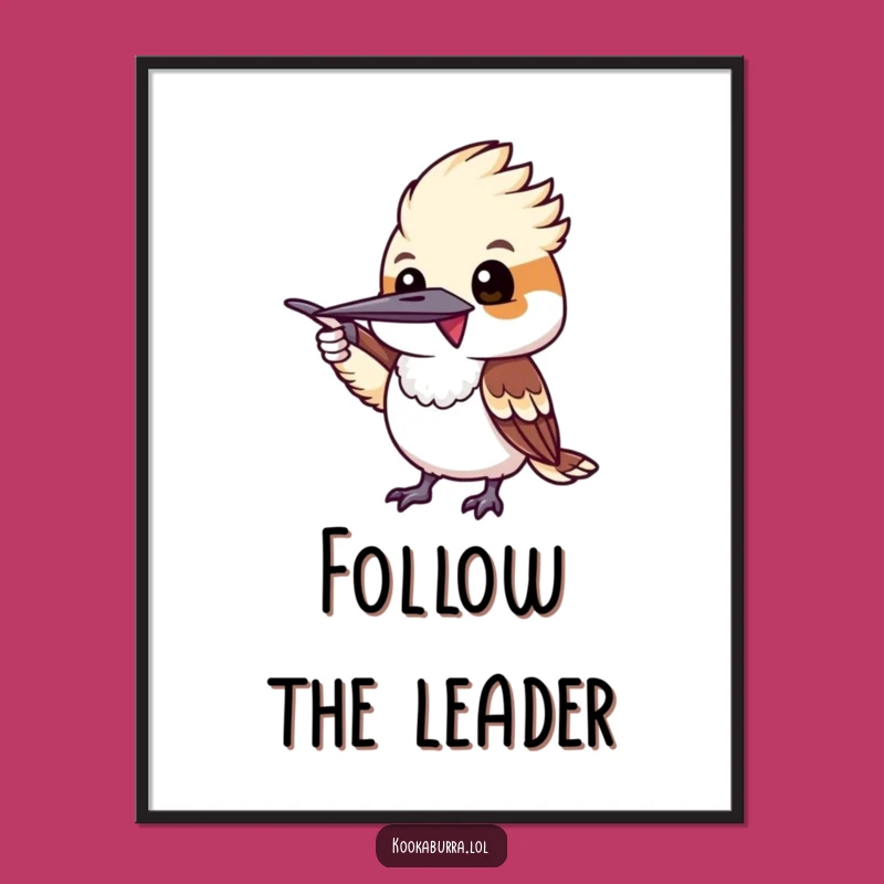 Funny Pointing Kookaburra Digital Art - Exciting Printable for Humorous Walls