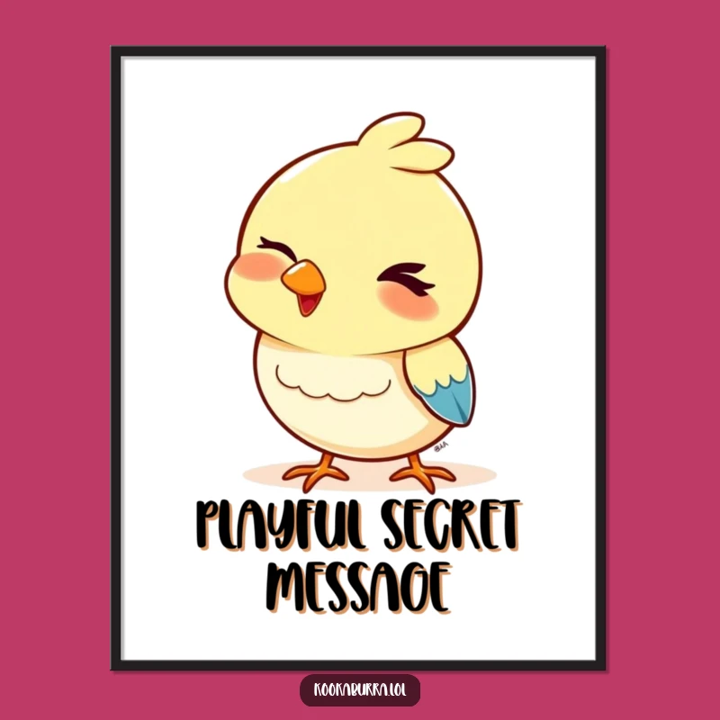 Funny Bird Digital Art Print: Winking Bobbing Head Decor, Playful Gift