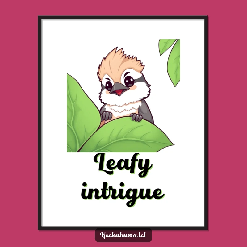 Funny Kawaii Kookaburra Digital Art - Instant Download Cute Curious Bird Decor
