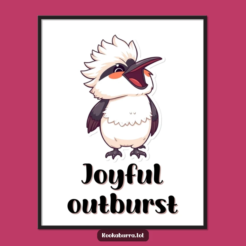 Funny Kawaii Kookaburra Laugh Digital Art - Instant Joyful Decor Gift
