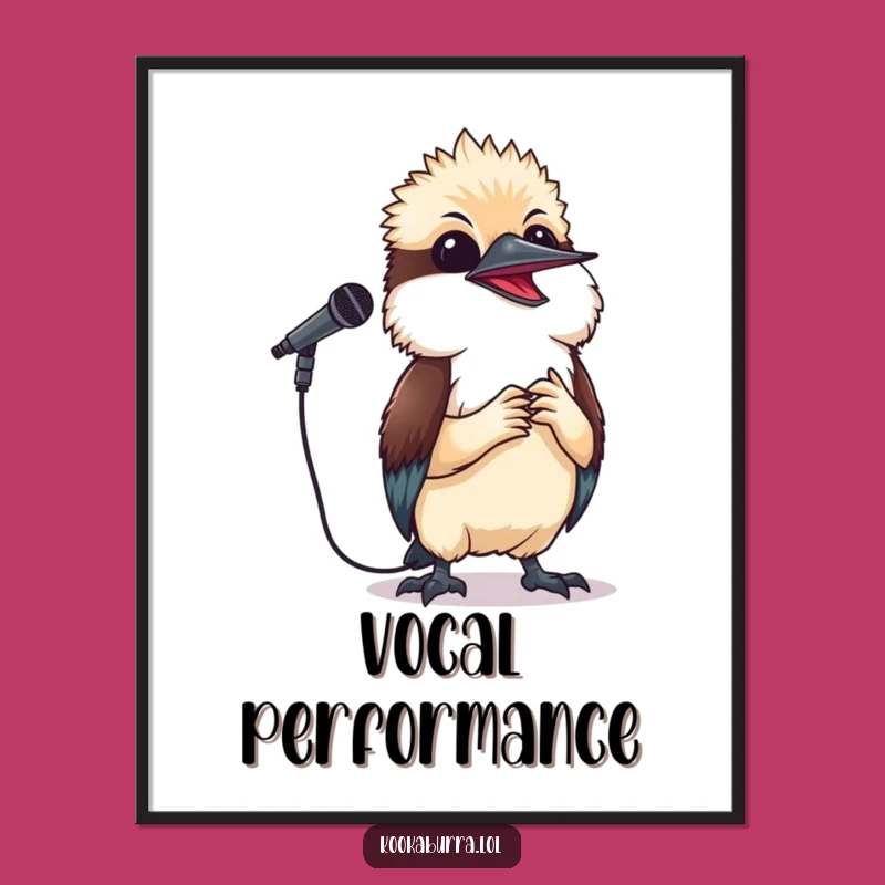 Funny Kookaburra Singing Digital Art - Instant Download Musical Wall Decor