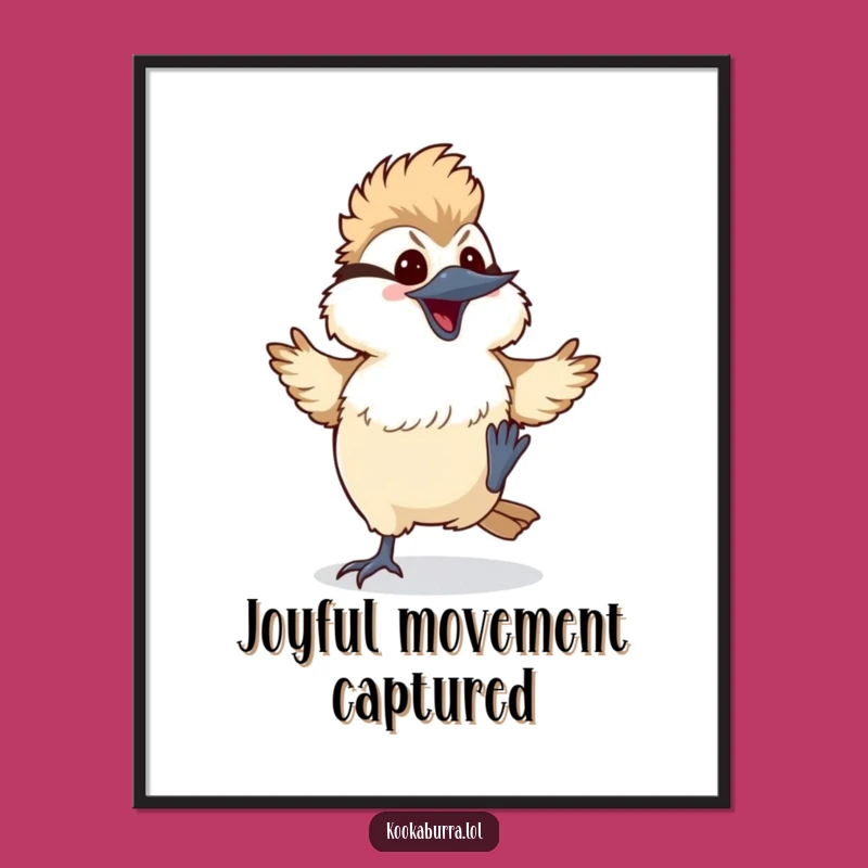 Funny Dancing Kookaburra Digital Art - Silly Kawaii Bird Download - Instant Gift