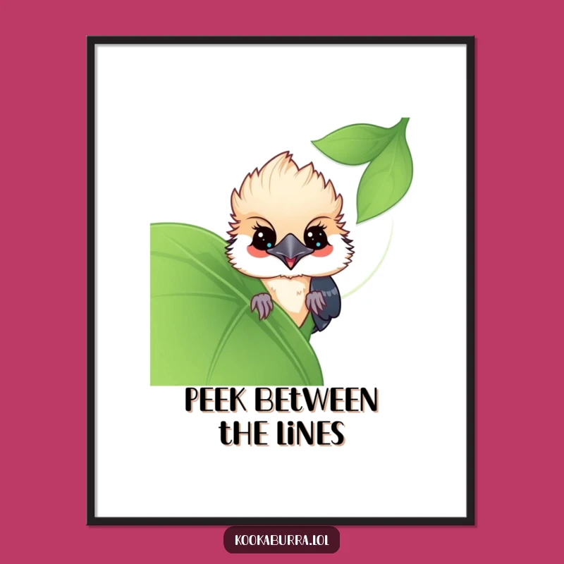 Funny Kawaii Kookaburra Art Print: Decorate With This Playful Bird's Hidden Charm