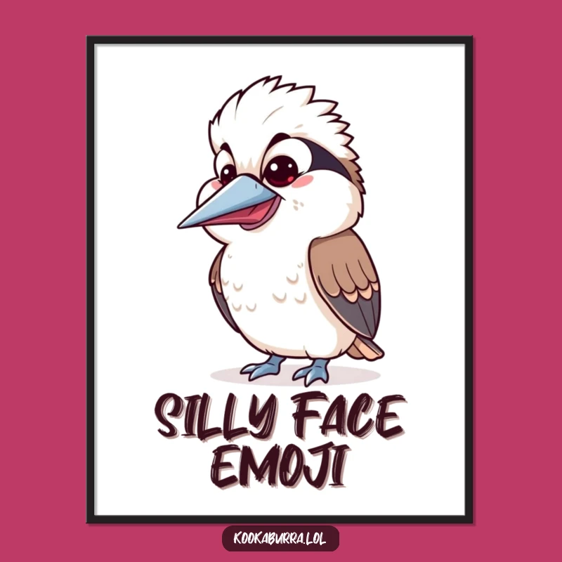Funny Kawaii Kookaburra Art Print: Decorate With This Laughing Bird's Joyful Vibe