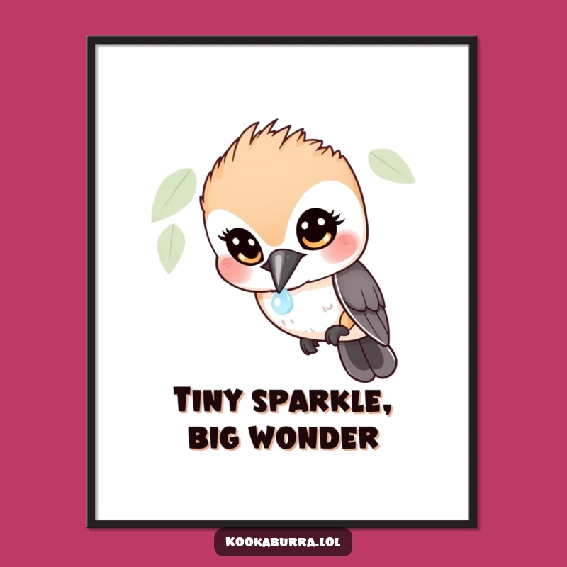 Funny Kookaburra Dewdrop Digital Art: Instant Hilarious Avian Wonder Download