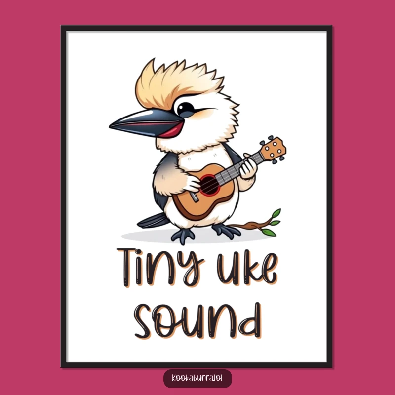 Funny Kookaburra Ukulele Print - Instant Musical Art Gift!