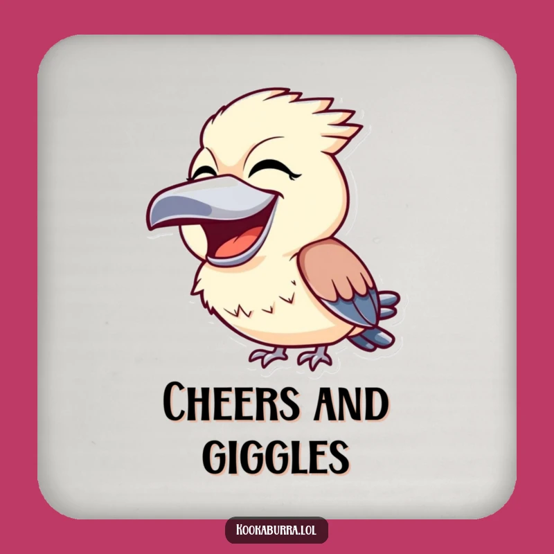 Funny Kookaburra Laughing Coaster Set - Protect Surfaces with Humorous Bird Art