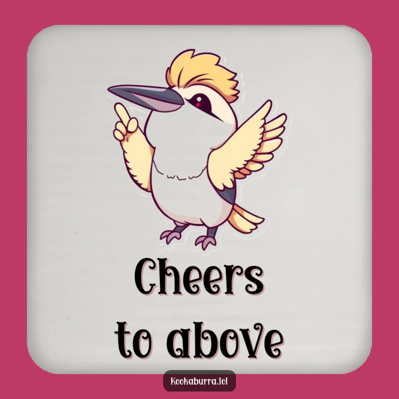 Funny Kawaii Kookaburra Pointing Drink Coaster: Protect Surfaces with a Smile
