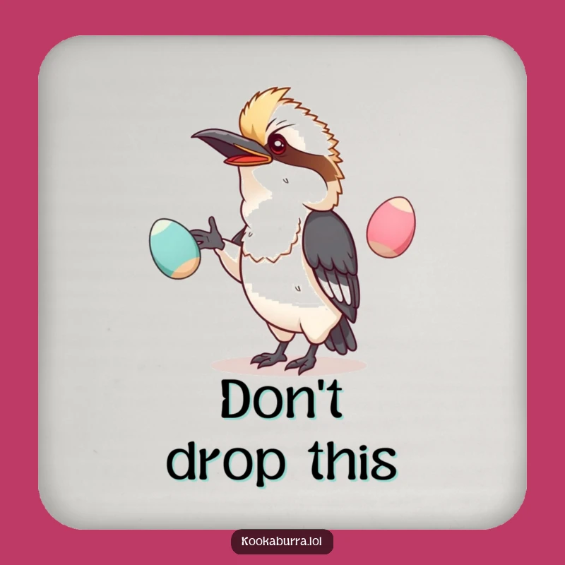 Funny Kawaii Kookaburra Coaster: Juggling Protection for Your Surfaces