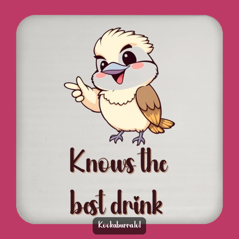 Funny Kawaii Kookaburra Coaster: Mischievous Protection for Your Table