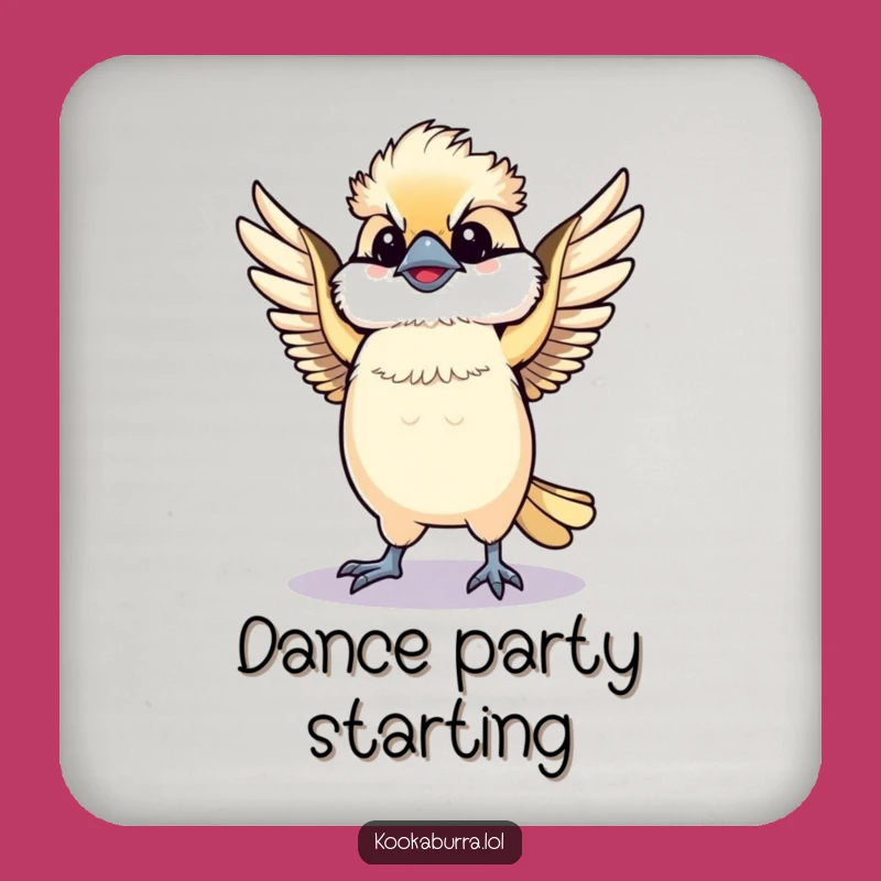 Funny Kawaii Kookaburra Coaster: Protect Surfaces With This Dancing Bird