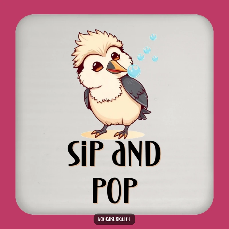 Funny Kookaburra Bubble Coaster: Amused Table Protector, Humorous Home Decor, Perfect Funny Gift